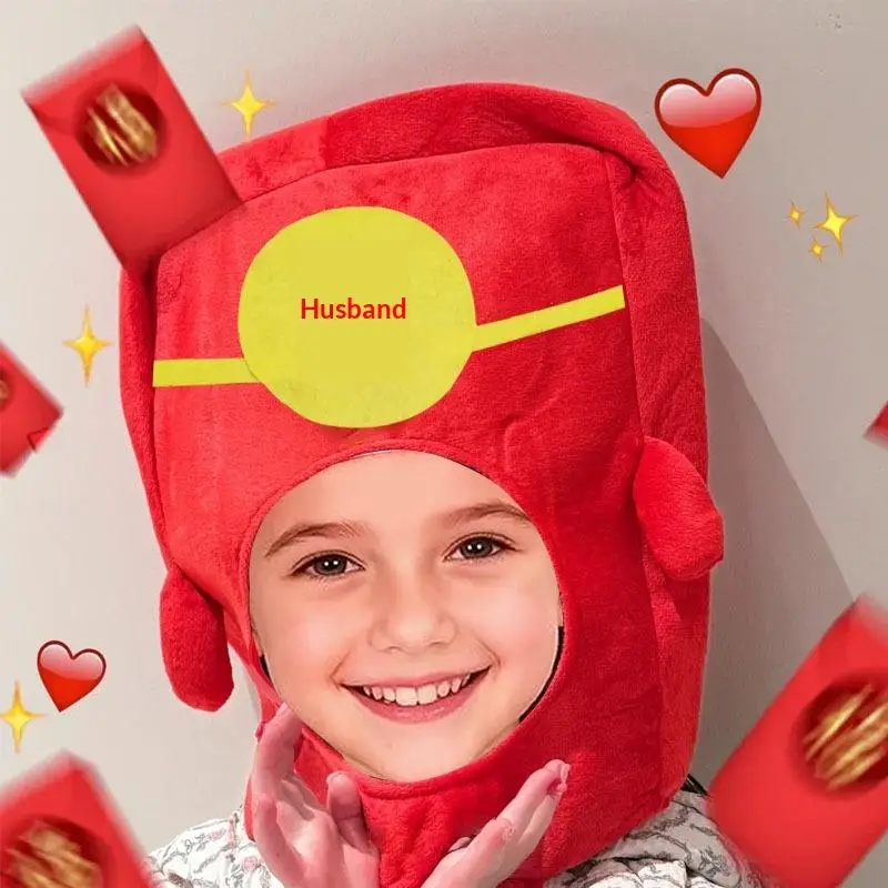 

1 шт. Милая тканевая повязка на голову «Удача и Процветание» к Китайскому Новому году 2026 (Год Лошади), красная шапочка-конверт для детей, реквизит для фотосессий