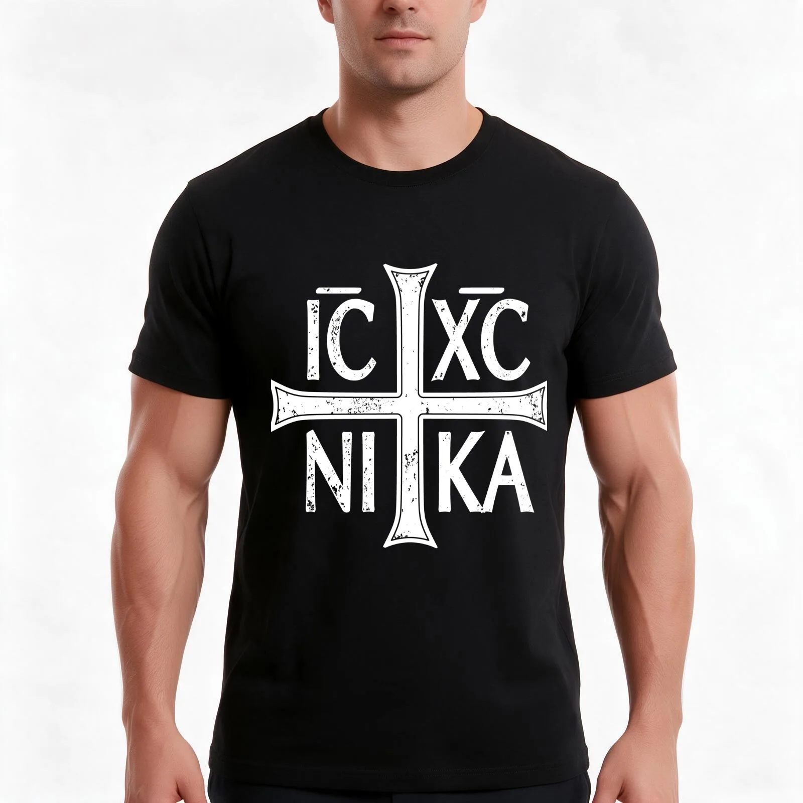 IC XC NI KA Jesus Christogram Cross Orthodox Eastern Christian Graphic T-Shirt Summer Casual Cotton Tee Vintage Graphic Print