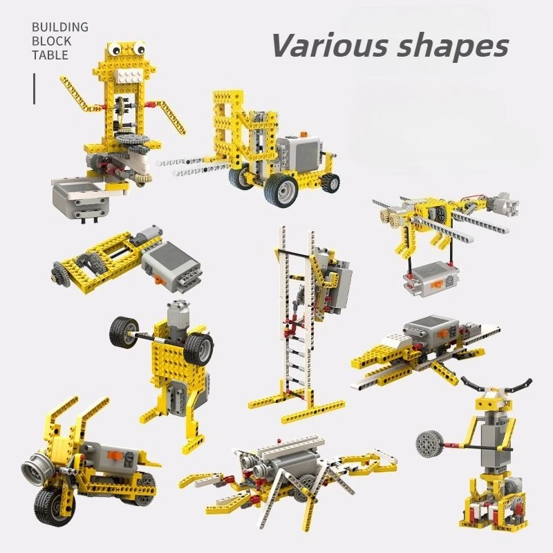 Bloques de construcción de educación científica, Robot de programación, rompecabezas para niños, bloques de construcción de ensamblaje, bloques de juguete para niños con Motor de potencia