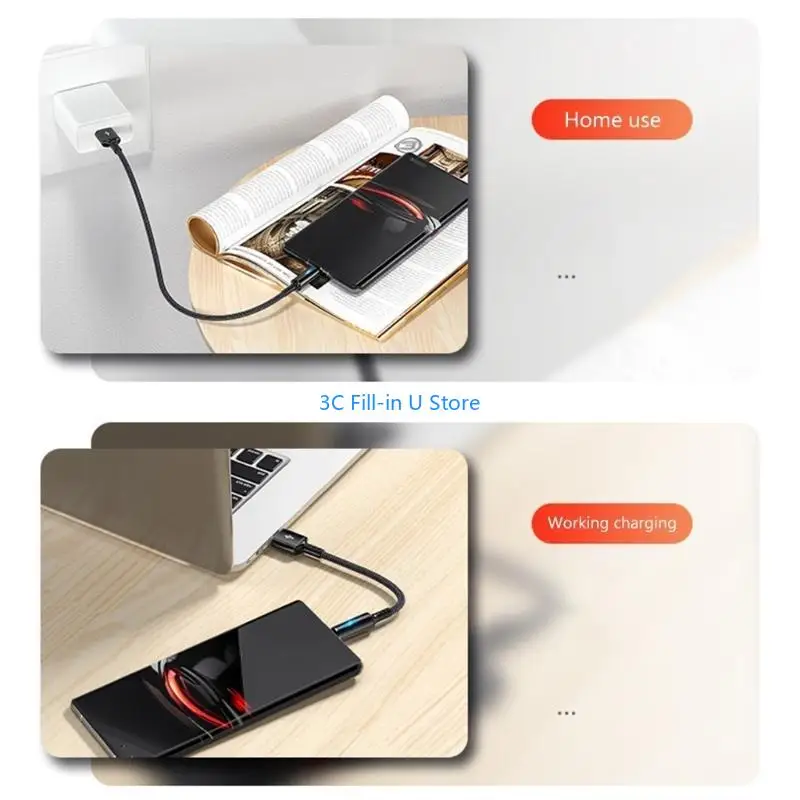 G8ta Cavo tipo C intrecciato intrecciato in nylon durevole adatto cuffie, altoparlanti e dispositivi tipo C rapido