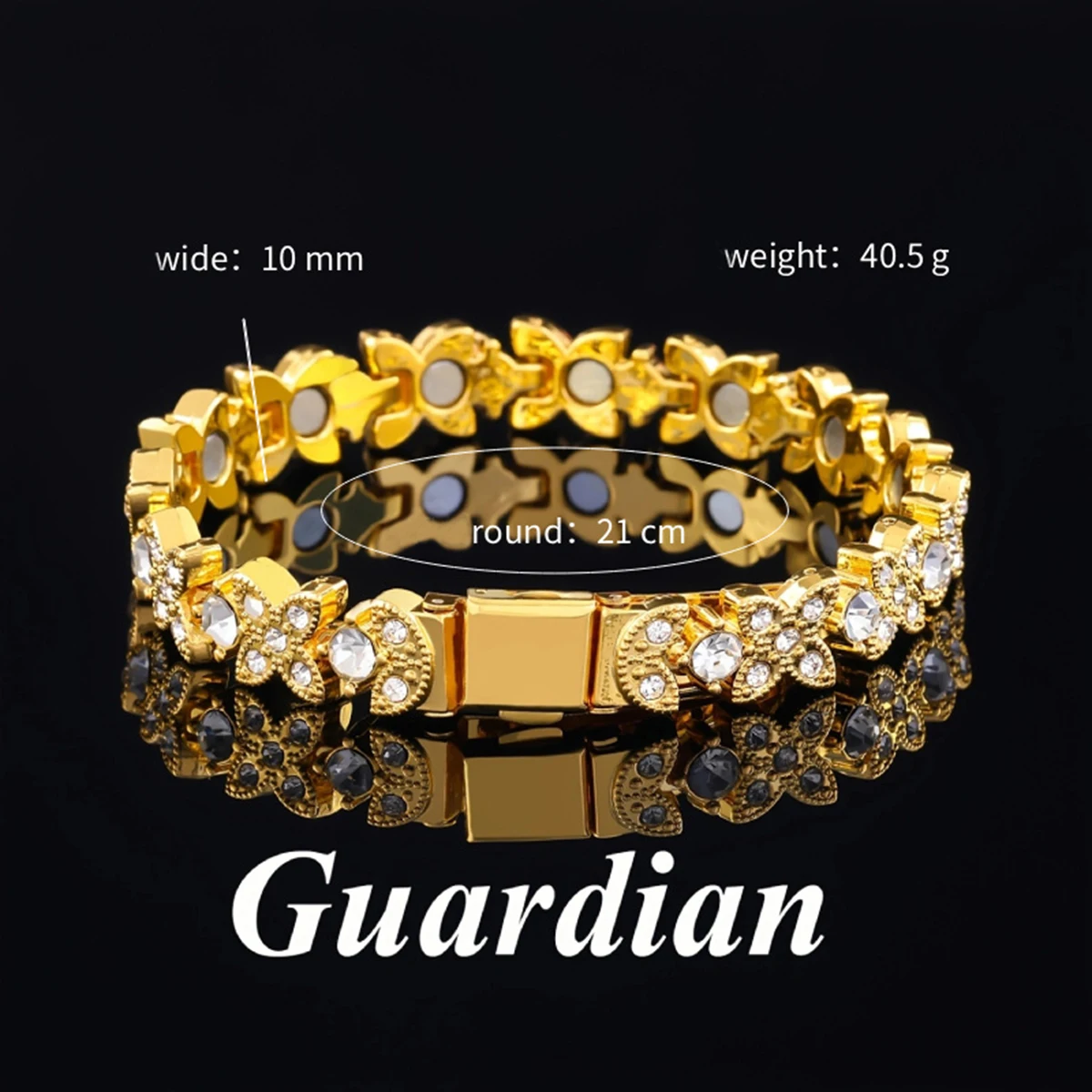 New Fashion Flower Diamond-Inlaid Luxury Magnetic Bracelet For Women Arthritis Pain Relief Energy Jewelry Gift
