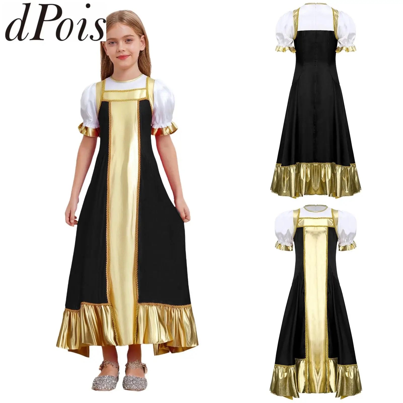 

Christmas Children Cosplay Russian Dance Girl Costume Red Belarus Folk Fancy Dress Up Party Kids National Traditional Clothing