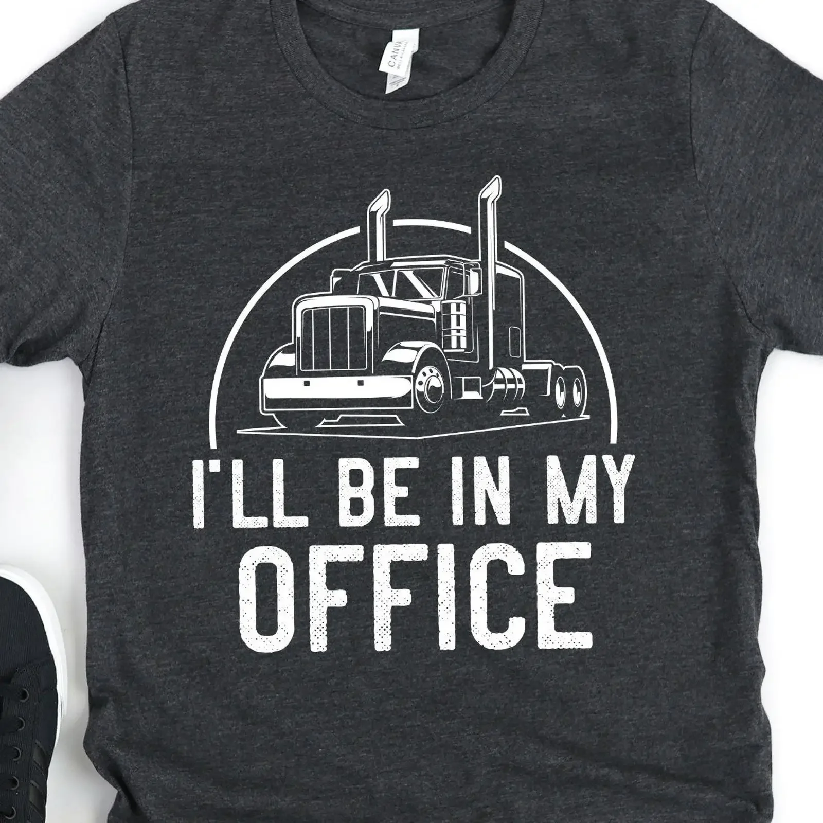 Truck Driver T Shirt I amp 39 ll Be in my Office Trucker Driving Semi Big Rig vintage Washed Breathable designer clothes