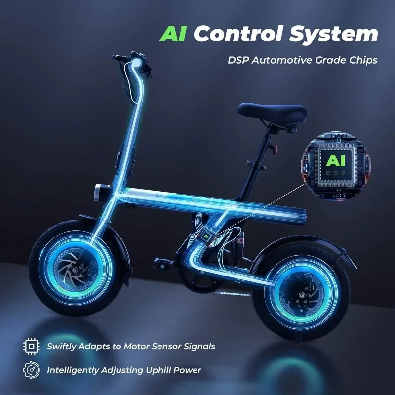 Authenticity guarantee.Adult electric bike 500W motor, 20 mph folding electric bike, 14 inch adult electric bikeUSA image 3