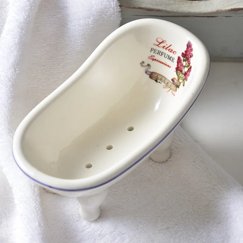 Ceramic Soap Box for Bathtub Creative Multifunctional Bathroom Storage Soap Dish for Draining Non Perforated Soap Box