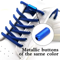 New Elastic Shoe Laces No Tie Shoelaces for Kids Adult Sneakers Quick Lazy Laces Colorful Capsule Metal Lock Buckle Accessories