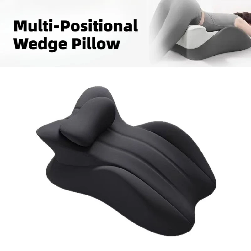 Multi-Positional Wedge Pillow Memory Foam Ergonomic Prone Pillow with Removable Cover Couple Bed Pillow for Body Pain Relief