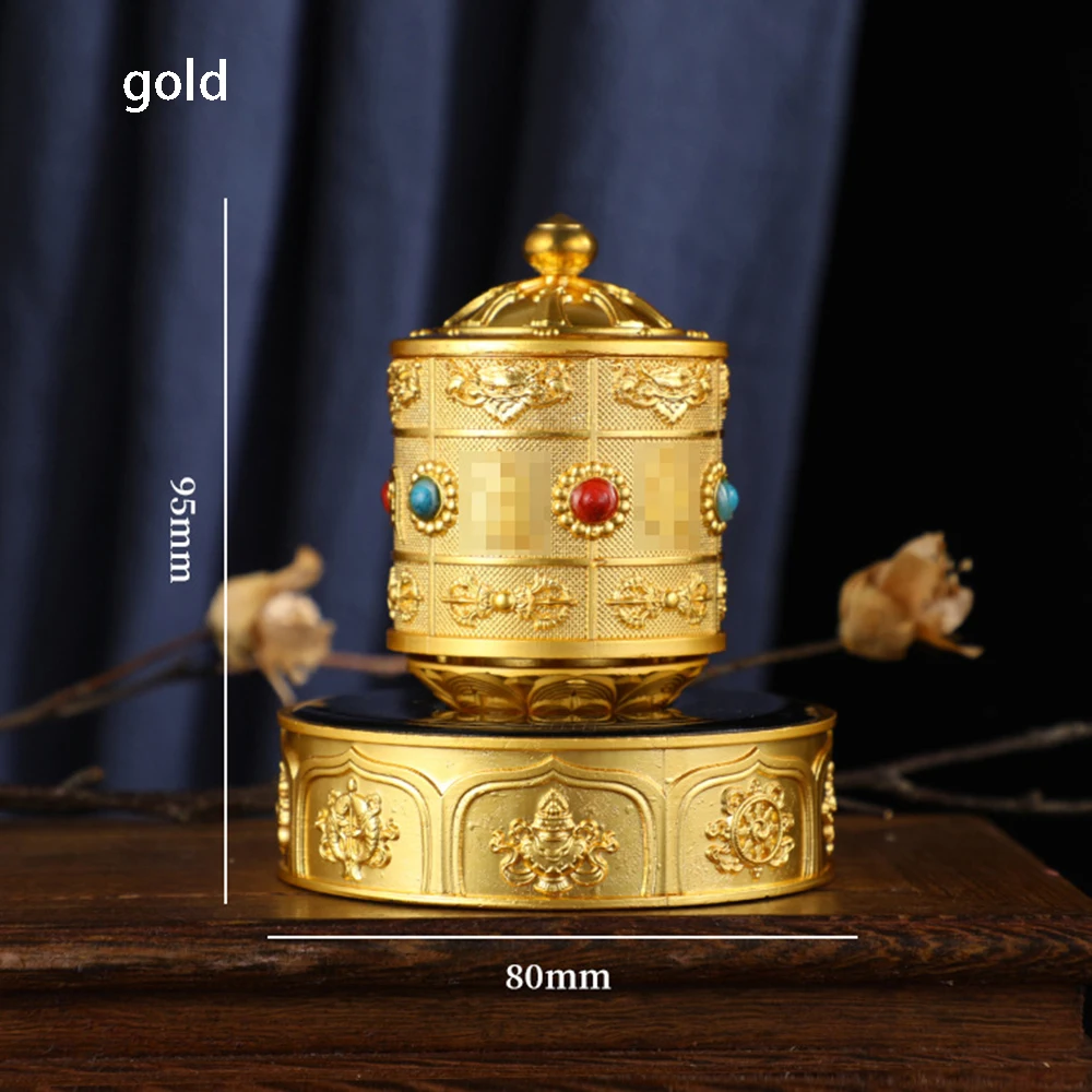 New Arrival Tibetan Solar Electric Prayer Wheel, Solar Cell Dual Drive, Rechargeable Car Scripture Drum, Home Prayer Ornaments