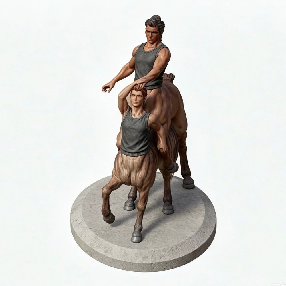 FUTA  Dual Centaur Figurine Set 1/24 Grey Resin Figure Model Kit Unassembled Unpainted GK 3D Print DIY Miniature Statue Toy