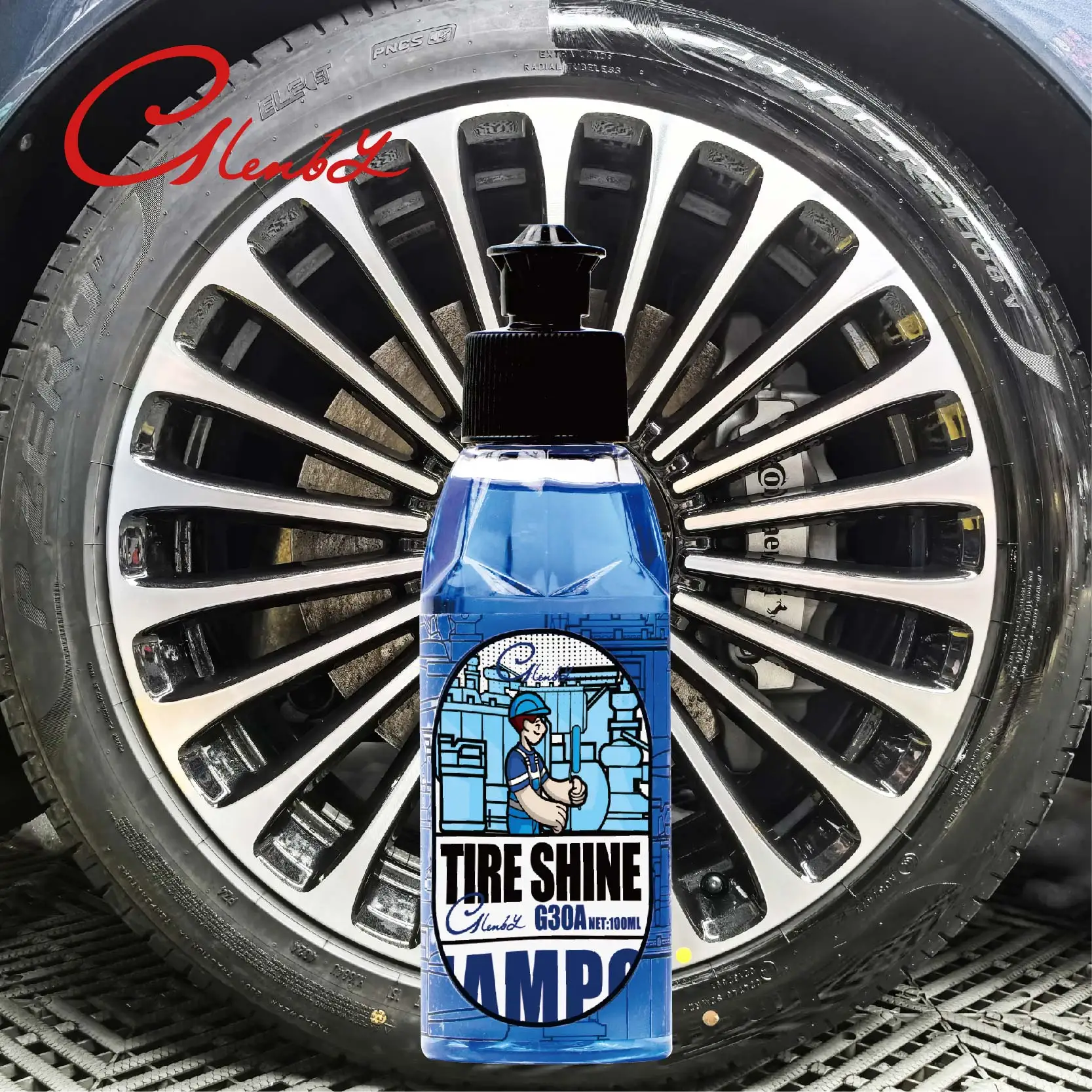 

Черная повязка для блеска в виде мокрых шин - Автомобильная повязка для прозрачных шин для глянцевых мокрых шин, винил и пластик, с УФ-излучением