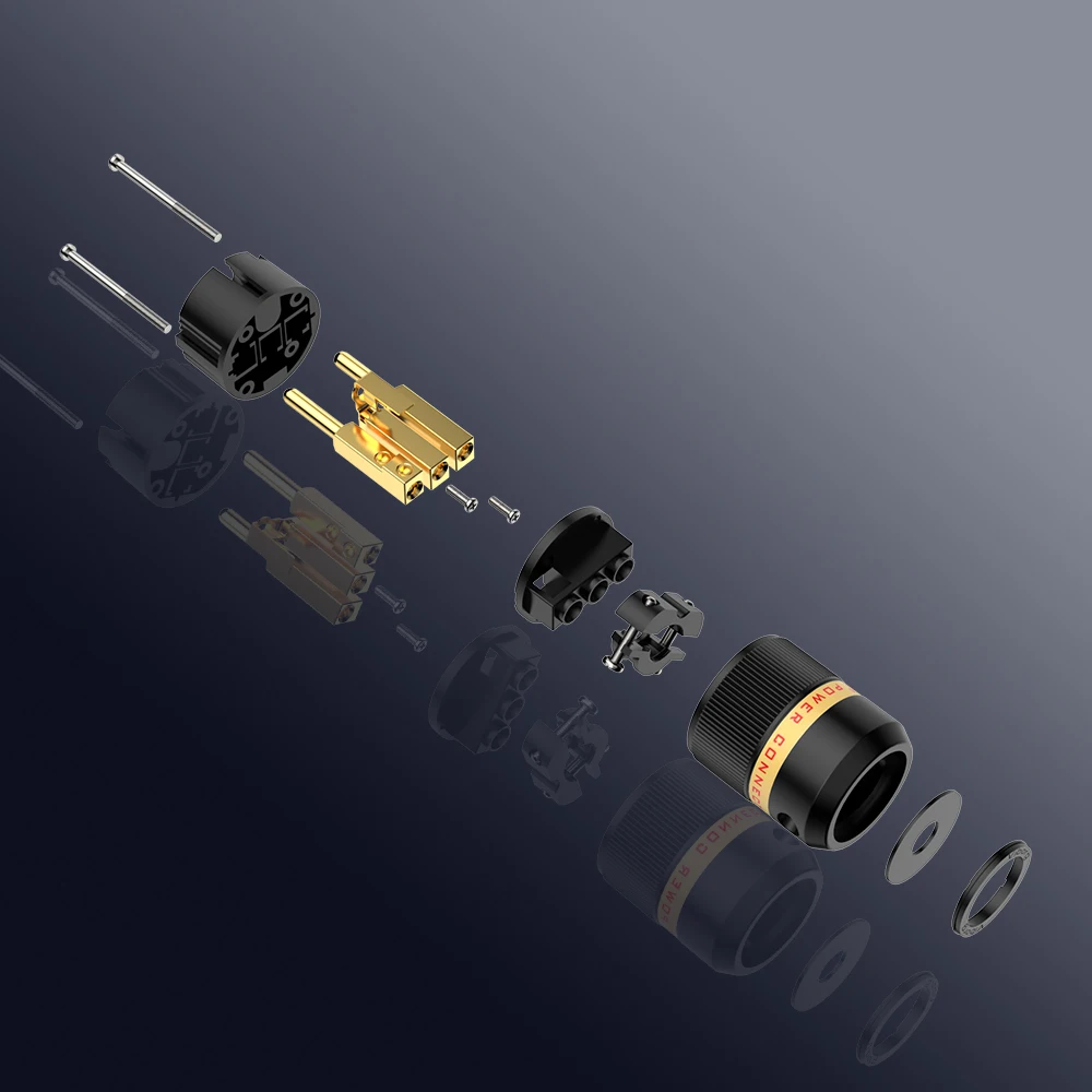 ViborgX1 pair VE501G+VF501G Pure Copper 24K Gold Plated EU Schuko Power Plug Connector for Hifi audio CD player AMP  Power Cabl