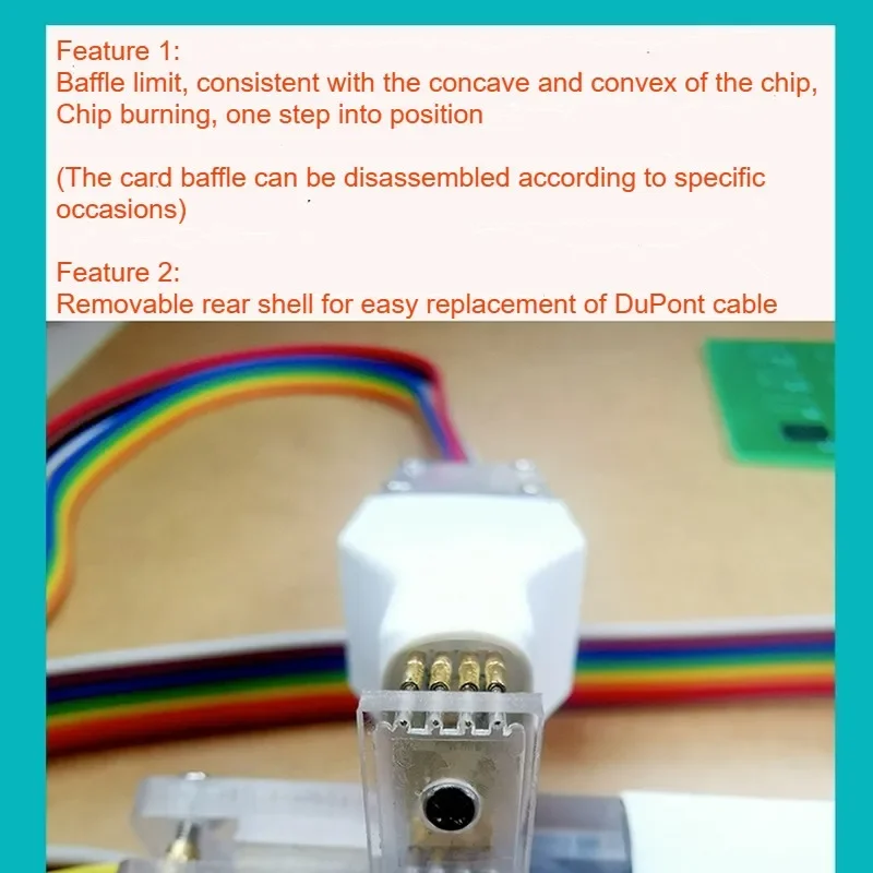 Imagem -04 - para Sop8 Wson Chip Download Queimar Sonda de Gravação Primavera Agulha Flash Eeprom Chip Queimador Cabo Sop8 Wson Peças