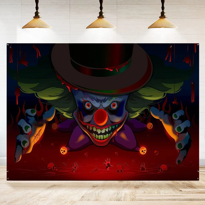 

Photography Backdrop Halloween Clown Decorations Scary Carnival Halloween Clown Creepy Clown Background Banner