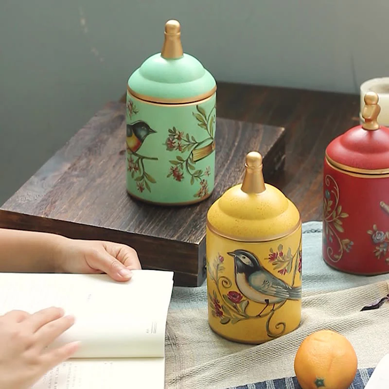 20.5CM*10CM Ceramic Storage Containers, Candy Jar,Home Decoration TV Cabinet Storage Jar Decoration