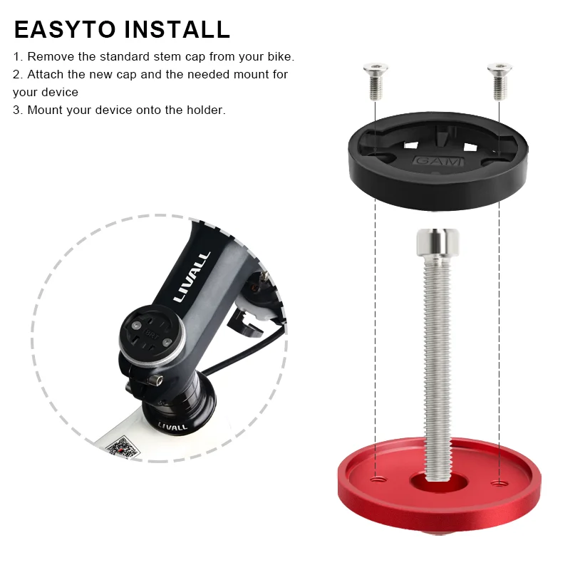 Soporte para ciclocomputador Garmin, Bryton, CatEye – Base fija para bicicleta - imagen 2