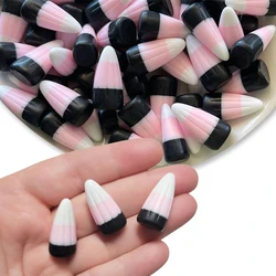 5/10Pcs Mini Resin Fake Pink Candy Corn Miniatures, Faux Candy Corn for Home Desk DIY Craft Project Halloween Decoration