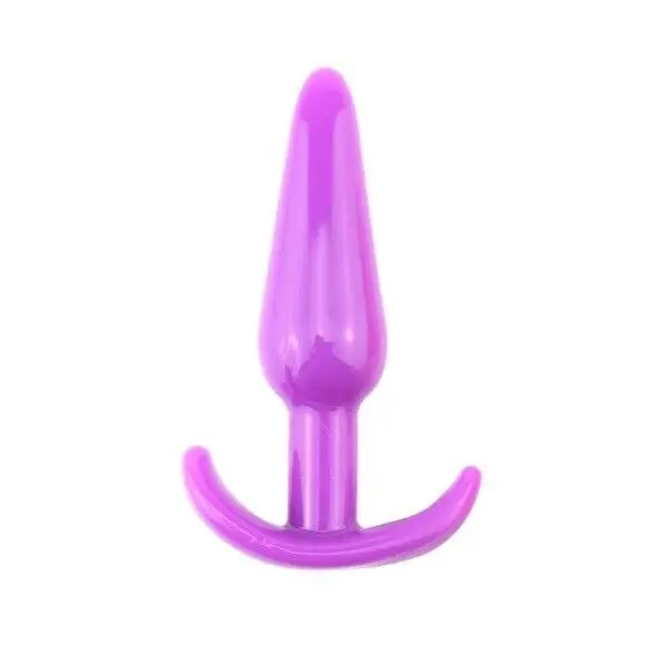 Silicone Butt Plug Anal Beginner Play Smooth W/ Handle Sex Toy Small 3-Colors