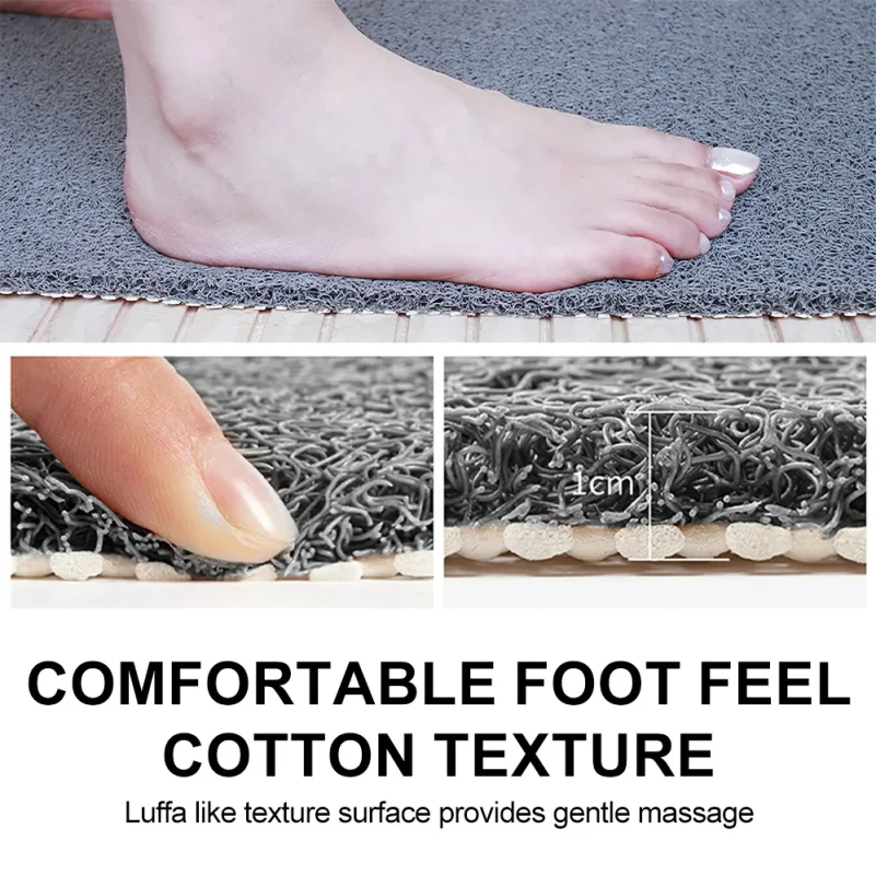 60*90cm Non-slip bath mat Super Comfy Shower Mat Anti Slip Bath Mats Drainable Easy To Clean Washable Bathroom Mat Non-slip