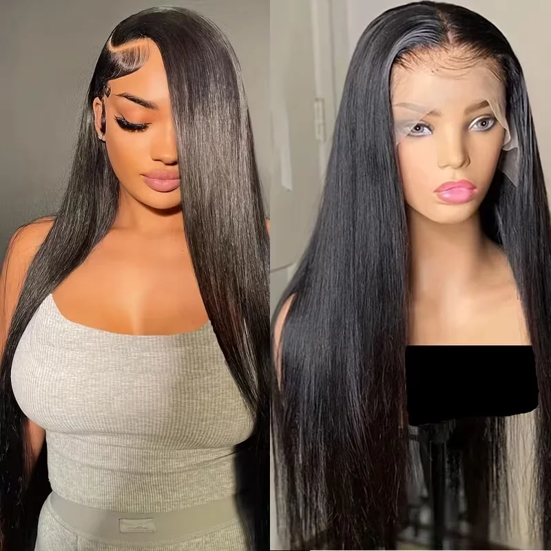 Bone Straight Human Hair Wig 28 Inches 200 Density 13x4 13x6 HD Lace Front Wig 360 Lace Front Wig Pre Plucked Hairline For Black Women