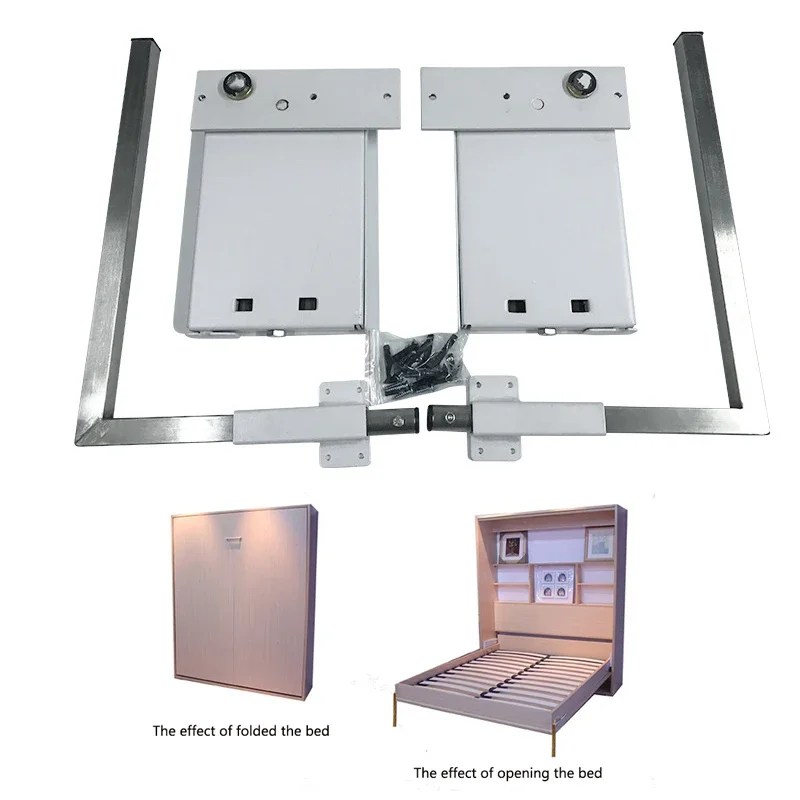 

Mechanism with 9 Bold Springs Hidden Bed Hardware Kits Fold Wall Bed Hinges Accessories For 1m-1.2m width bed