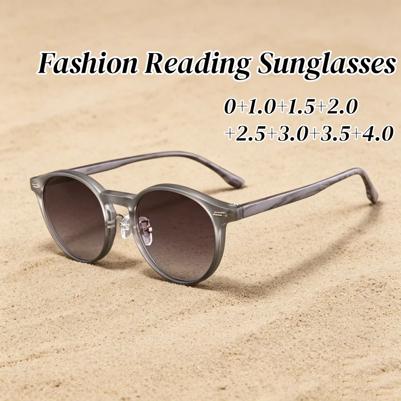 New Trend Gray Lenses Reading Glasses for Women Men Vintage Classic Far Sight Sunglasses Unisex Ultralight Presbyopia Eyewear