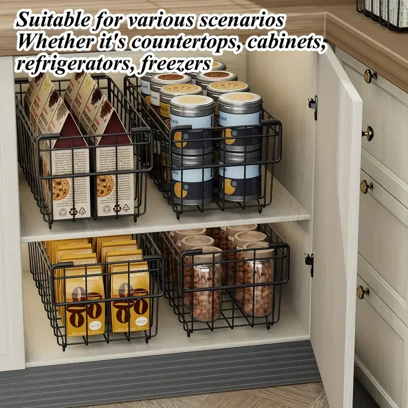 3Pcs Refrigerator and Freezer Storage Basket Kitchen Organizer Rack Refrigerators Suitable for Freezing Meat and Vegetables