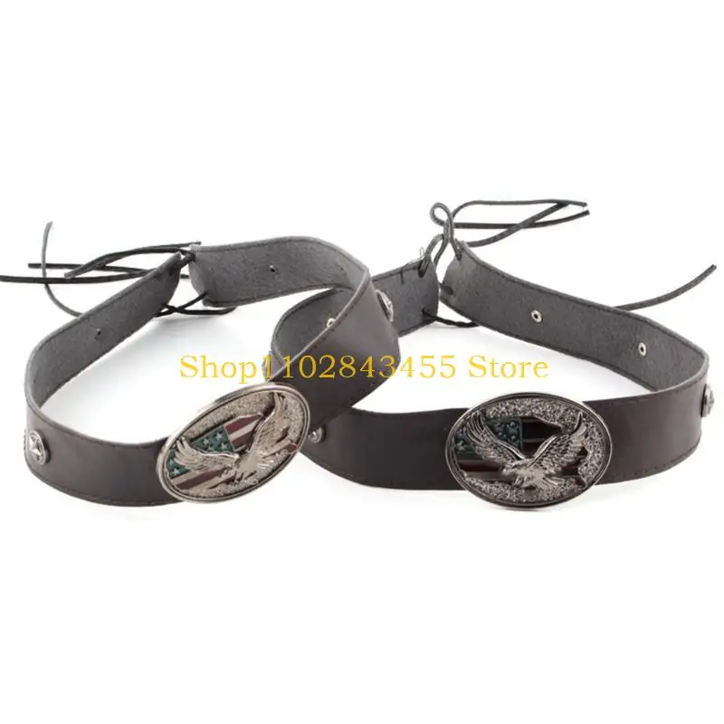 49MC Cinturón sombrero cuero PU portátil para sombrero tejido paja Banda ajustable para sombrero para adulto