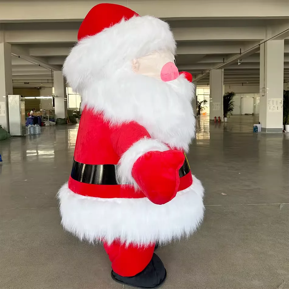 نفخ سانتا كلوز زي التميمة الكبار شخصية كرتونية الزي عيد الميلاد دعوى هدية عيد ميلاد أحداث الحفلات لا بطارية #4