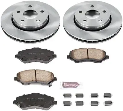 Front Brake Kit for Jeep Wrangler 2007-17 | Jeep Wrangler JK 2018 - Z17 Ceramic Brake Pads & Disc Rotors Replacement, KOE3097