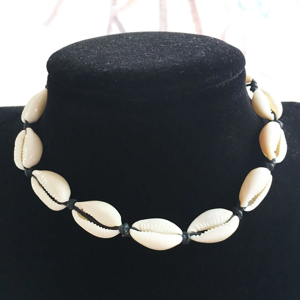 

Mermaid Shell Women Necklace Handmade Rope Clavicle Choker Short Fashion Pendant Natural Conch Jewelry Gift Birthday Valentine