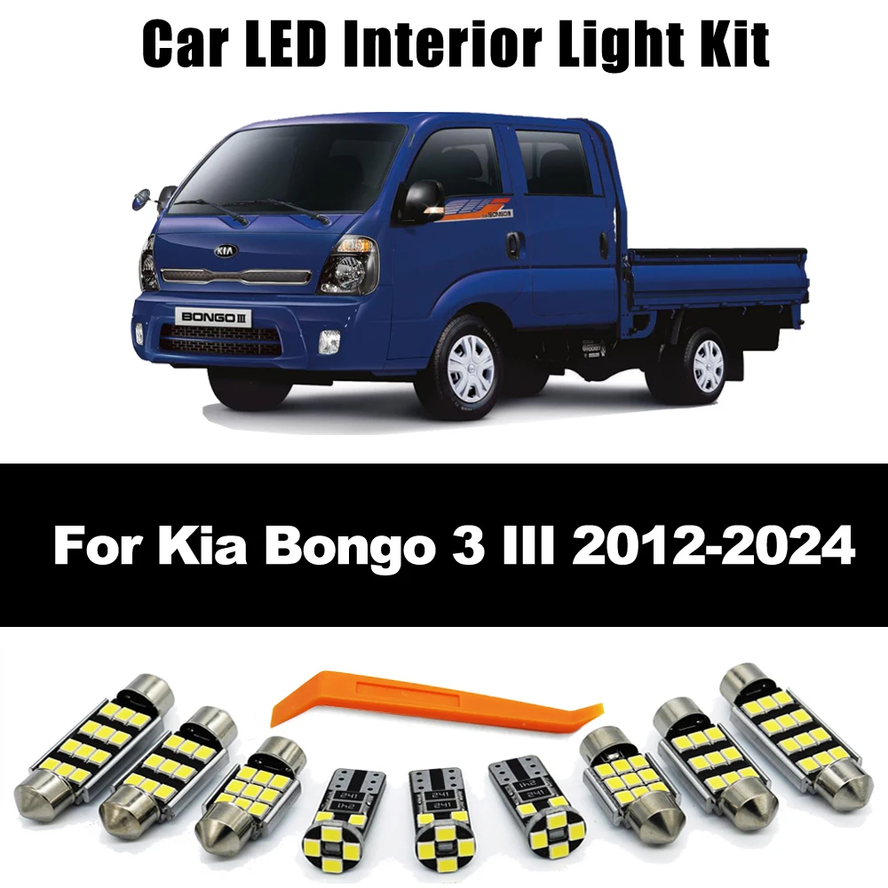 ZITWO 8Pcs Car LED Interior Dome Map Plate Light Kit For Kia Bongo III 3 MK3 2012- 2019 2020 2021 2022 2023 2024 Accessories