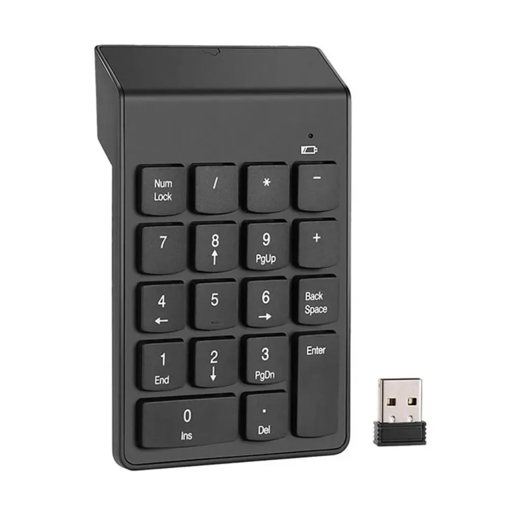 2.4G Wireless Wireless Keyboard 18 Keys Slim Design Mini Digital Keypad Calculator Bluetooth Wireless Numeric Keypad Data Entry
