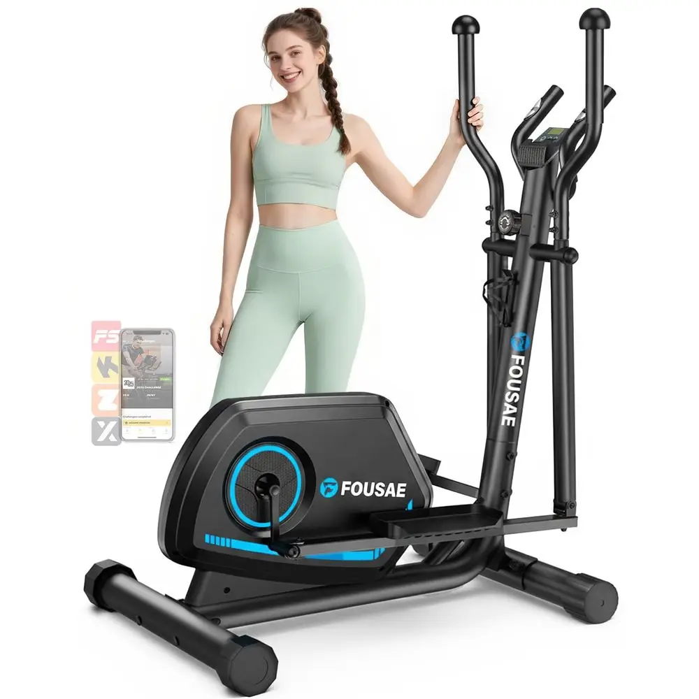 

Exercise Machine, 16Level Magnetic Resistance Elliptical Machine for Home Trainer with HyperQuiet Drive, 15.5IN Stride, LCD Mon