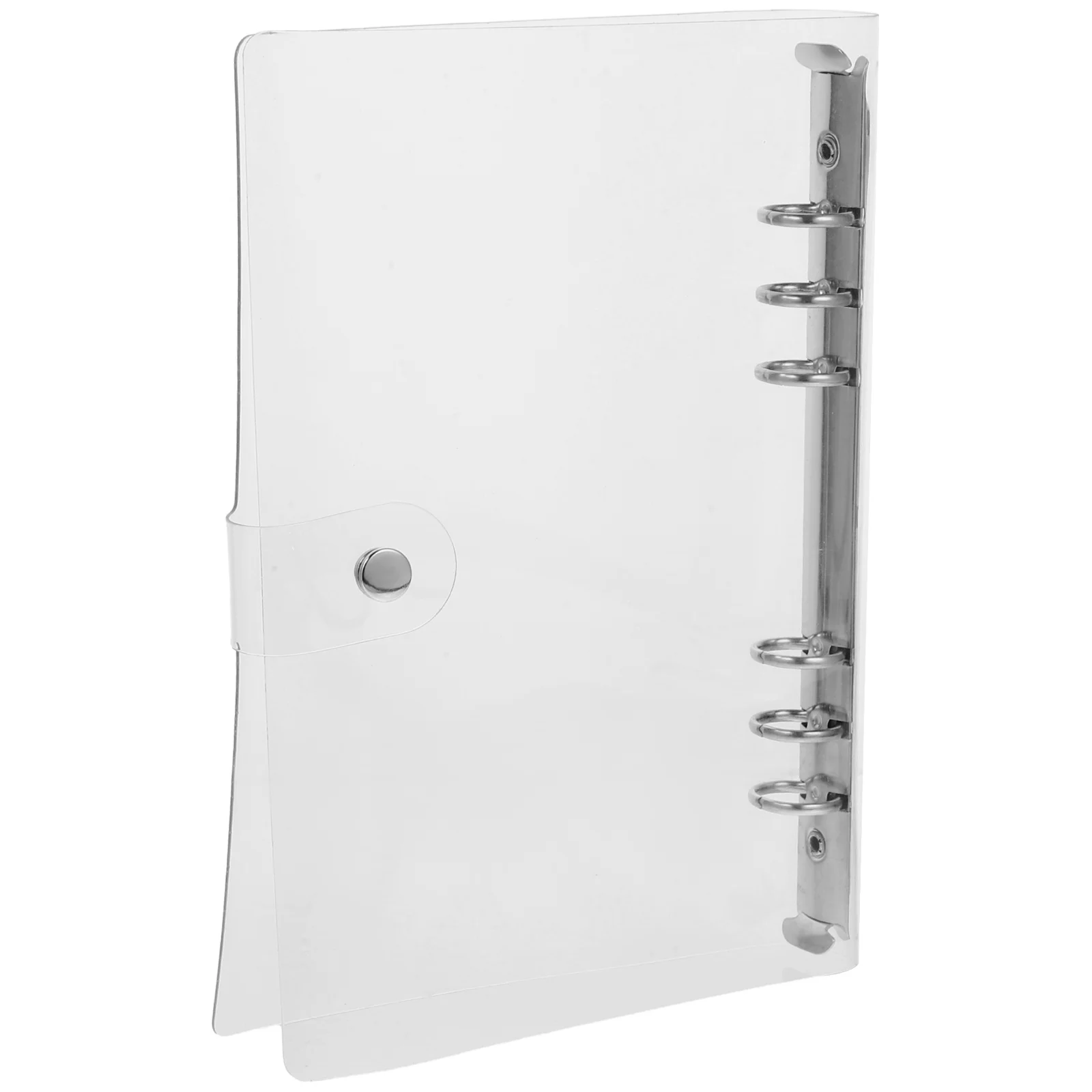 1 set raccoglitore a fogli mobili con guscio in PVC trasparente, copertina per notebook, anello regolabile, chiusura della cintura per documenti scolastici e uffici