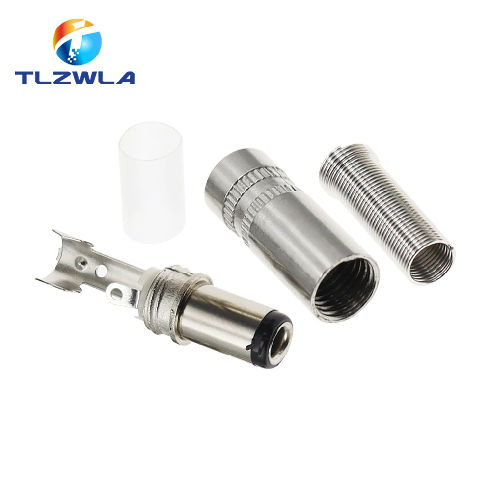 5PCS 5.5X2.5MM 5.5*2.1mm 4.8*1.7mm DC Power Jack Male Plug Metal Connector Adapter With Black Head 4.0*1.7 2.5*0.7mm