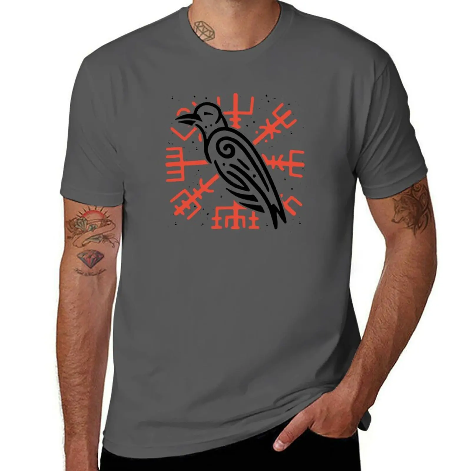 

Viking Raven T-Shirt tshirts personalised Luxury man cute clothes t shirts for men cotton