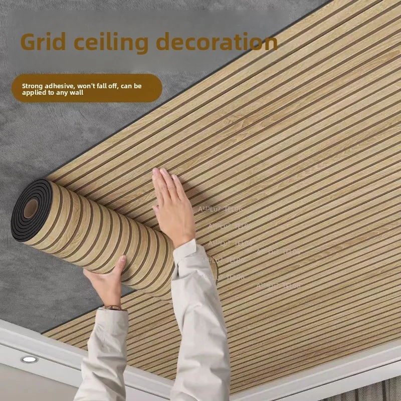 Self-Adhesive Ceiling Wallpaper Waterproof Moisture-Proof Foam Panel Tile for Roof Decoration Renovation