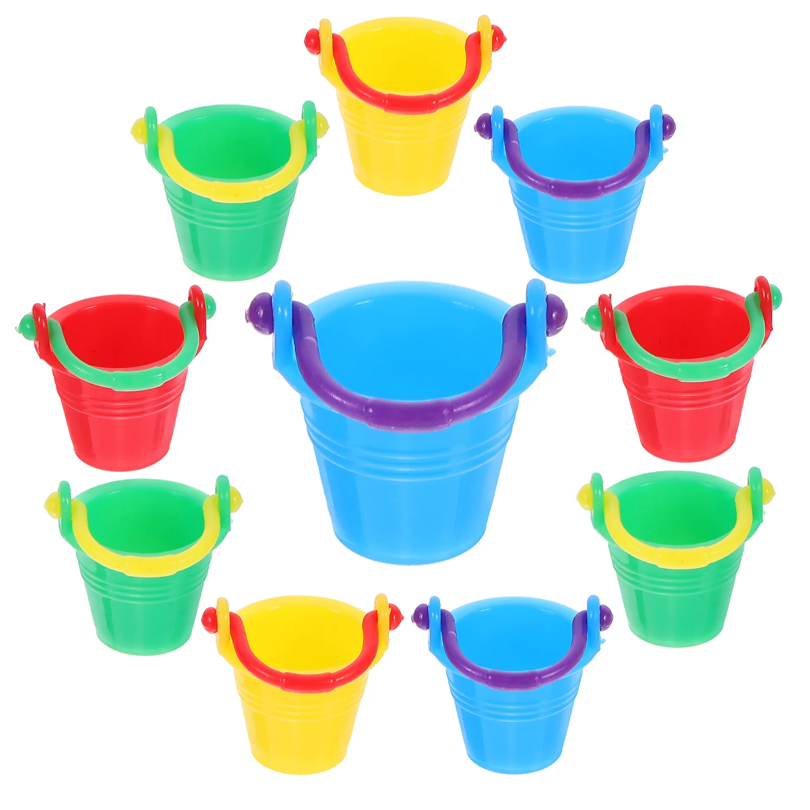 10 Pcs House Bucket Mini Adornment Decoration Model Educational Plaything Buckets Background Plate Miniature Home