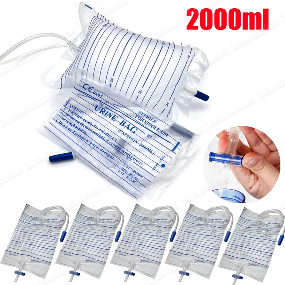 

1-10pcs 2000ML Disposable Urine Bag Drainage Cathether Urine Collector Bag Urinal Incontinence Bedridden Patients Male Female