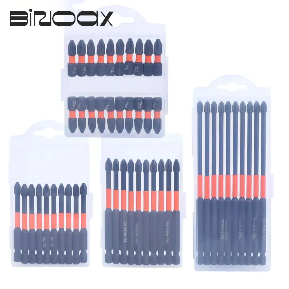 

Binoax Magnetic PH2 Cross Screwdriver Set with Case Batch Head Impact Drill Bit Alloy Steel Cross Screwdriver 25/50/65/70/90mm