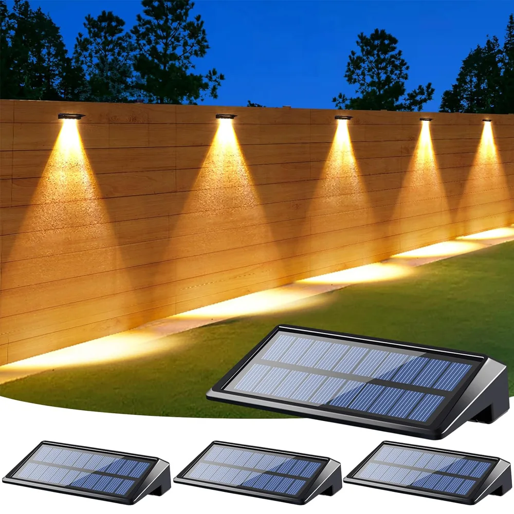 Solar Wall Lights Outdoor Waterprood Deck Lights for Outside Fence Solar Lights for Backyard Wall Fence Deck Gutter Porch