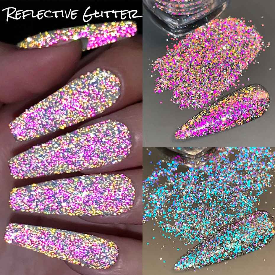 Sparkling Reflective Glitter Nail Art Sequin Colorful Crystal Diamond Slice Spangles Hexagon Charm Paillette Manicure Decoration