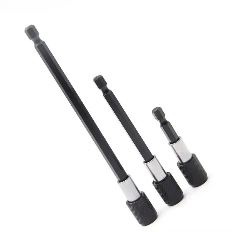 3Pcs/Set Self-locking Screw Bit Extension Rod 60-150mm Quick Release Hexagonal Screwdriver Extension Rod Long Handle Non-slip