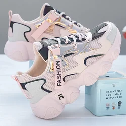 2023 Tennis Shoes for Women Light Breathable Female Sport Trainer Shoes Non-slip Basket Sneakers Lace-Up Casual Platform Shoes