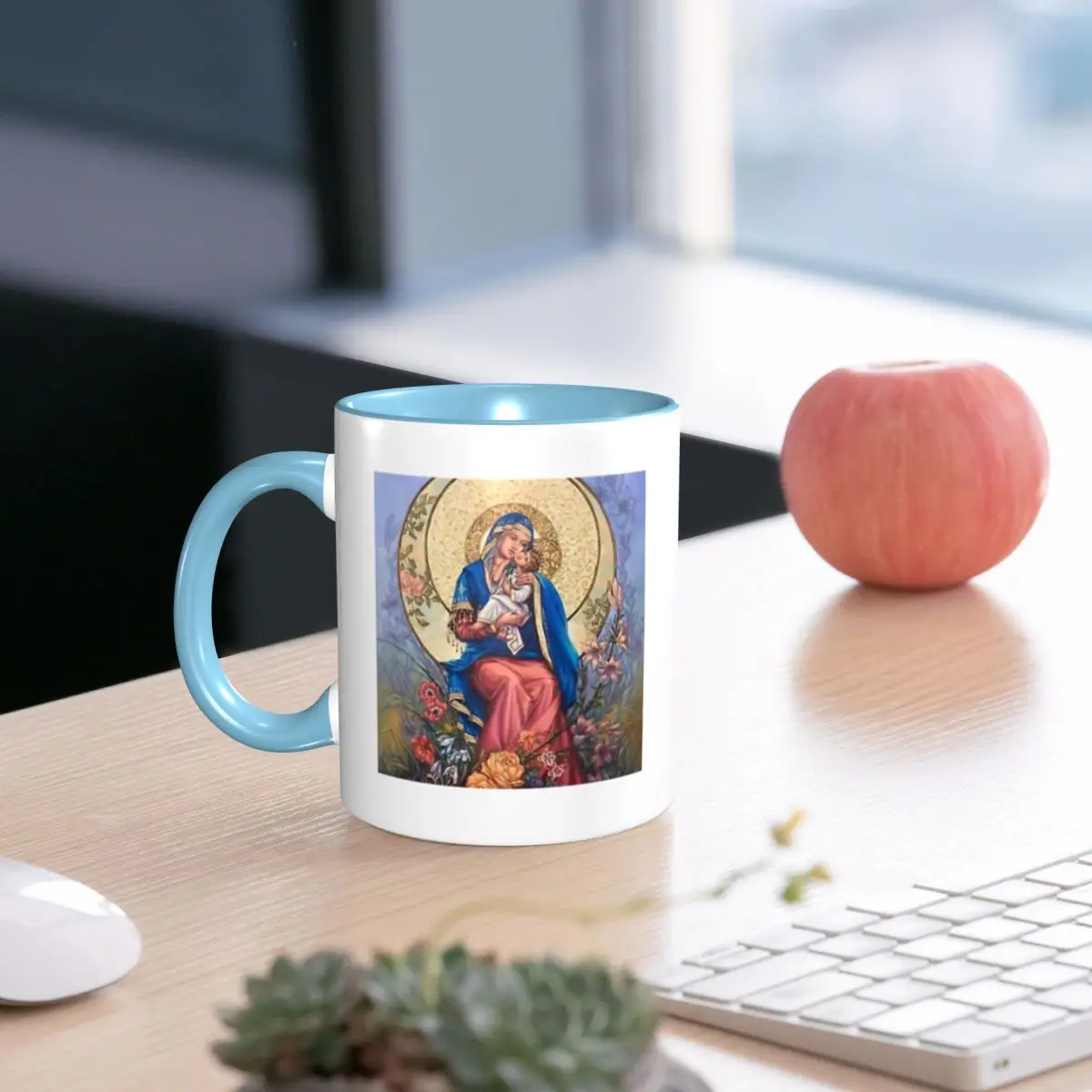 Virgin Mary, Mother Of God, Madonna, Majka Bozja Mug Funny Ceramic Coffee Cups Tea Mugs Milk Cup Drinkware Gift for Woman Man
