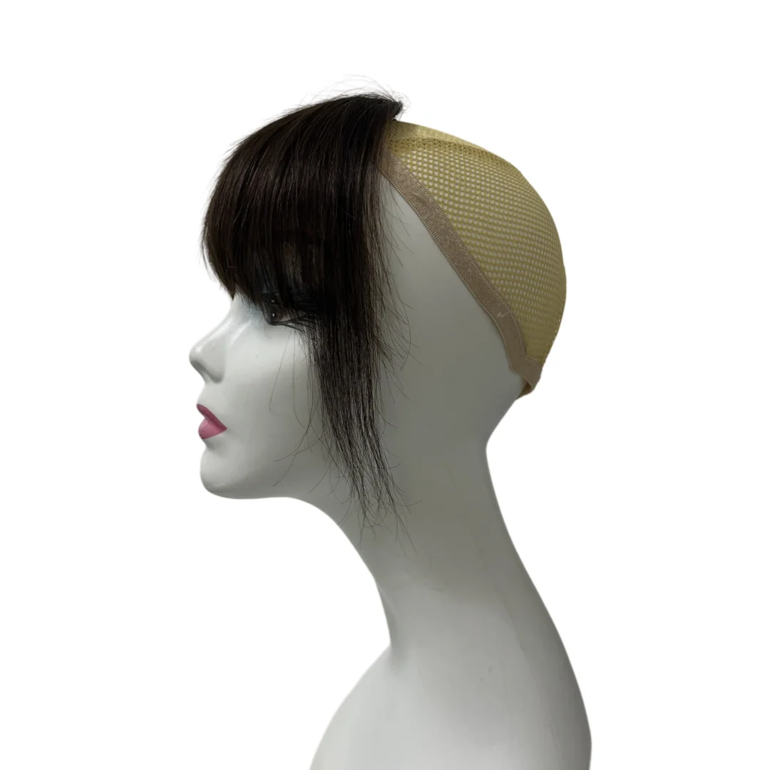 Clip en flequillo francés, cabello humano Real, flequillo, postizos para mujer, flequillo falso, flequillo de muñeca, corte limpio