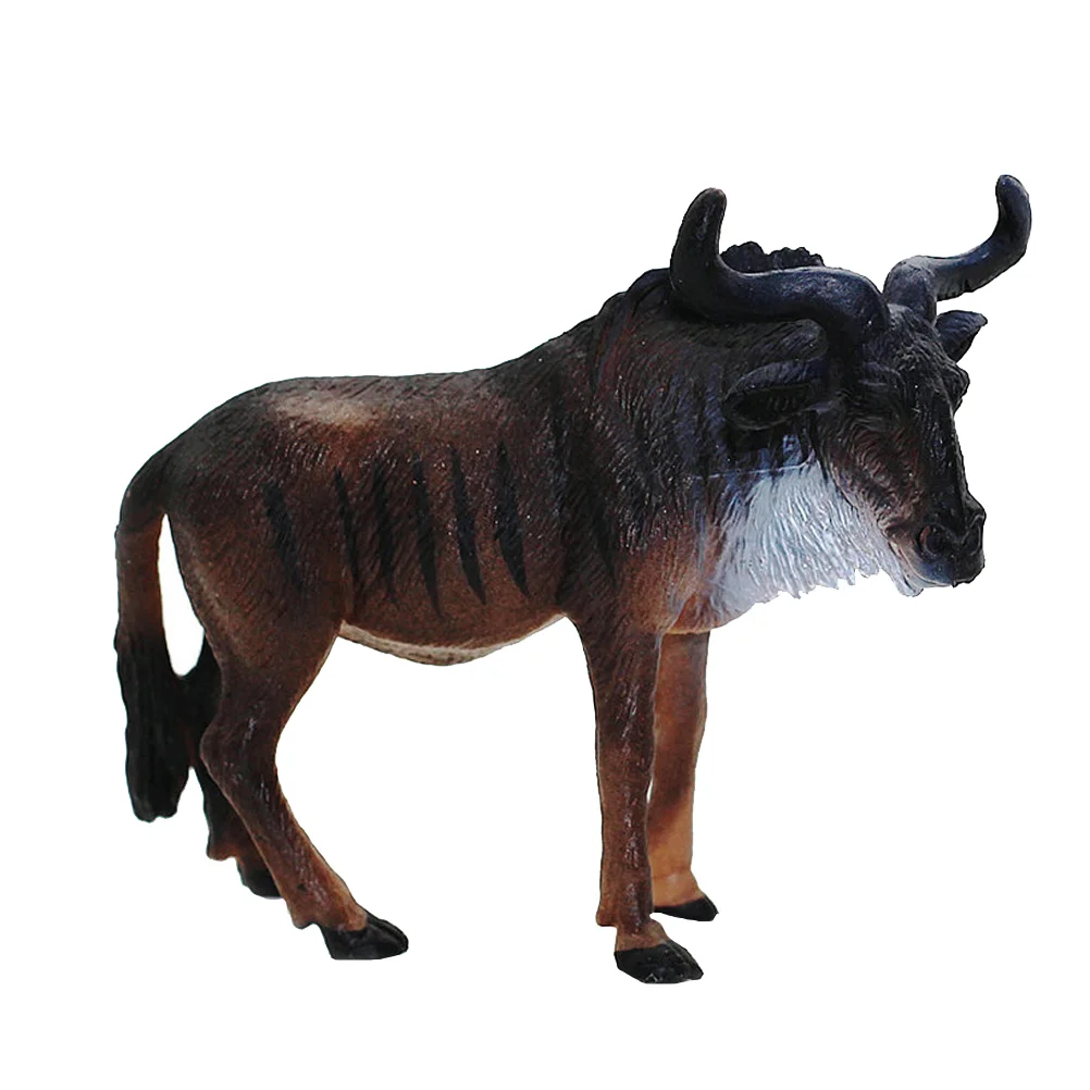 African Wildebeest Model Animals Simulation Statue Decor Toy Home Pvc Simulated Child Kids Plastic