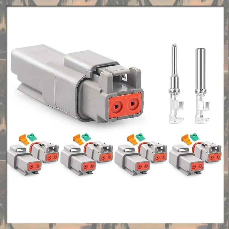 

A70U New 5 Set 4 Pin DT Connector Kit, Waterproof DT Connector, Size 16 Stamped Contacts, Seal Plugs For Car, Truck, Motorcycle