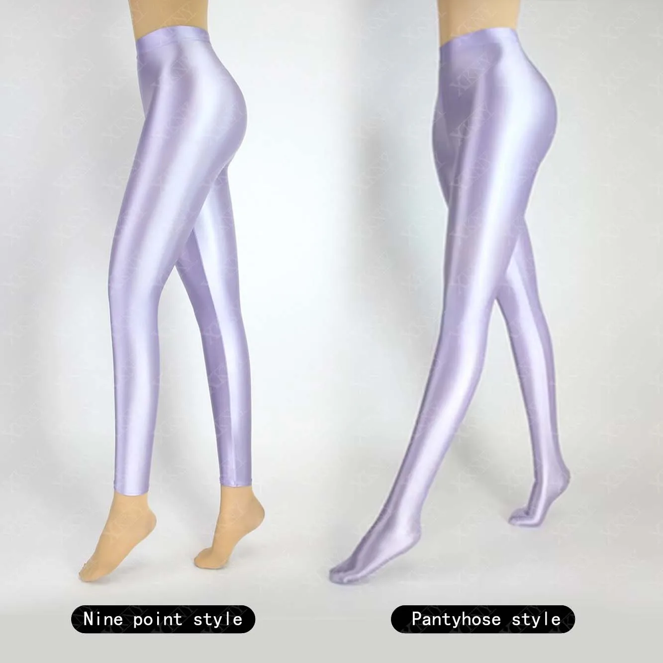 XClocKNYoung satin glossy Golden silver glossy pants sexy tight high waisted pantyhose Sports swim pants three options