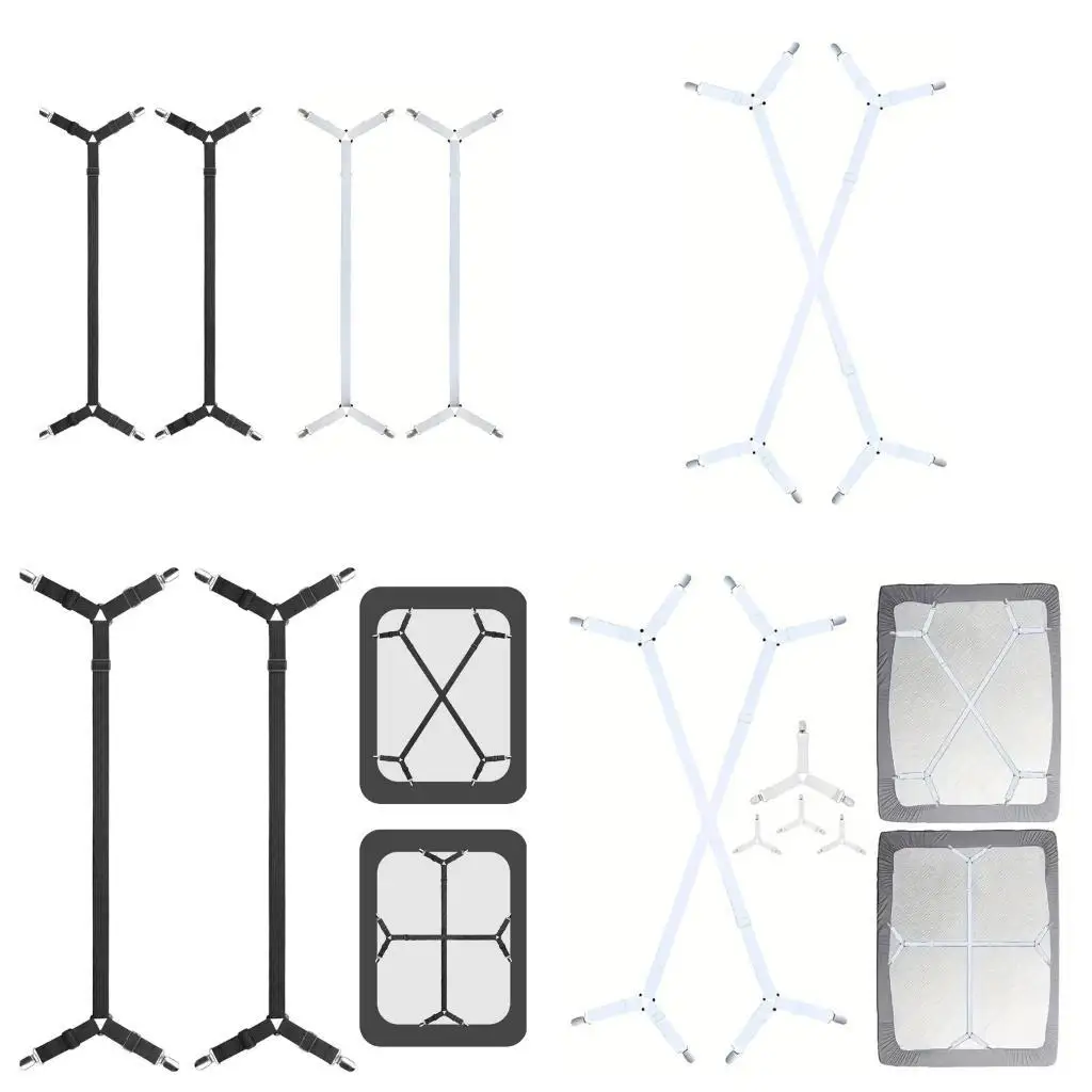 

G6KF 2 Piece Quick Install No Tool Sheet Holder Keep Bedding Tight On Mattress Adjustable Bed Sheet Tensioners For Home Use